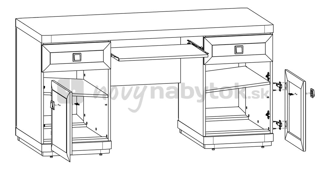 PC stolík BRW Oregon BIU2D2S (Dub Canterbury)
