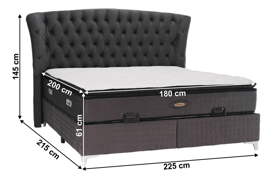 Manželská posteľ 180 cm Meilani 180 (sivá)