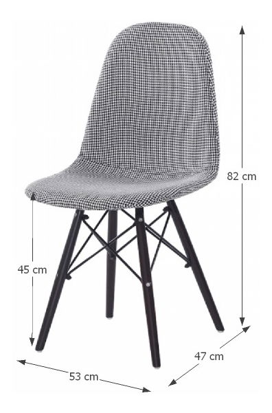 Jedálenská stolička Ampera (čierna + biela)