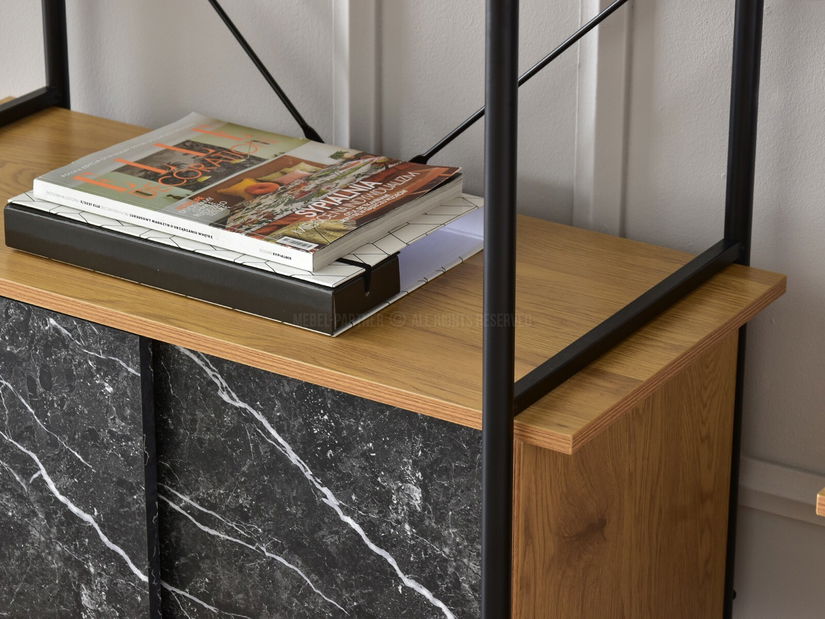 Regál Almasa A2 (fekete márvány + fekete)