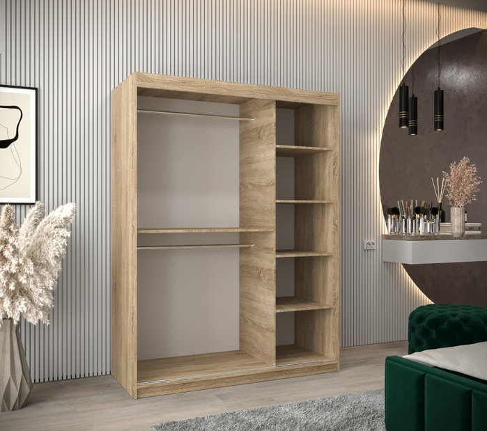 Ruhásszekrény 150 cm Verika 1 150 (sonoma tölgy + fehér)