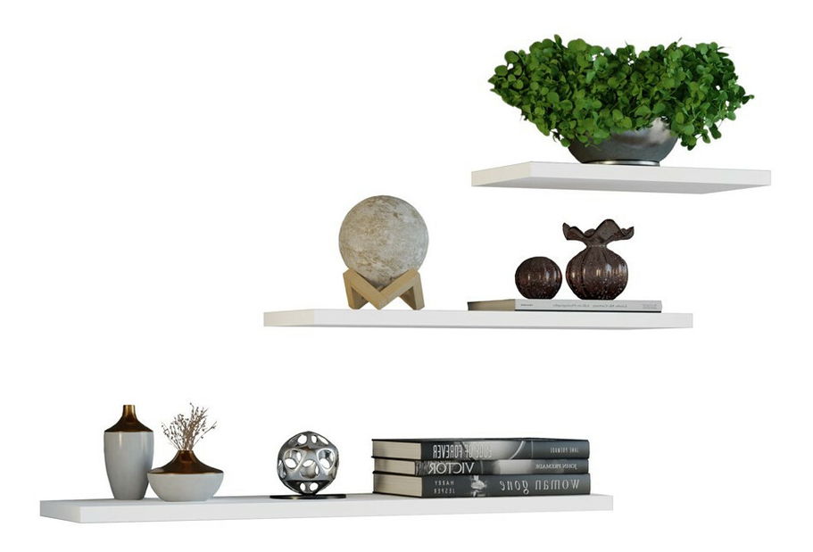 Fali polc szett (3 db.) Tachados 1 (fehér)