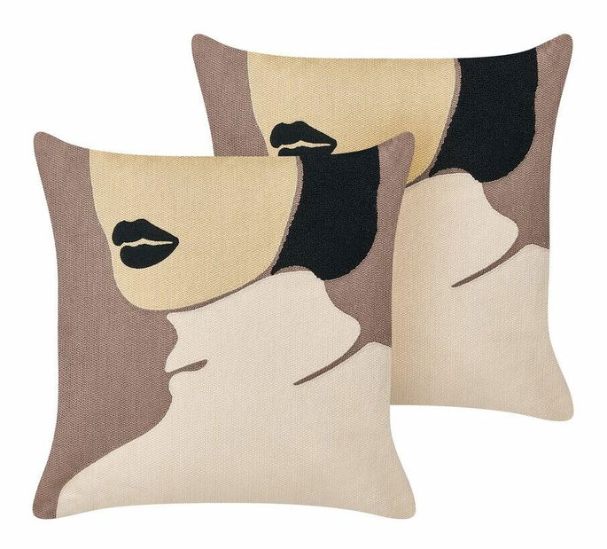 Set 2 buc perne decorative 45 x 45 cm Silp (maro)