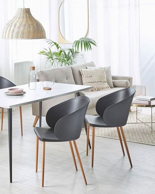 Set 2 ks. jedálenských stoličiek BALAK (čierna)