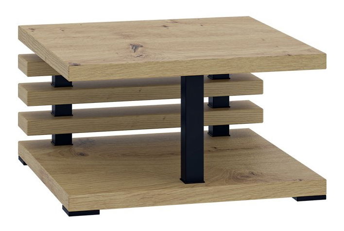 Măsuță de cafea Koramo (stejar artisan + stejar artisan + Negru)