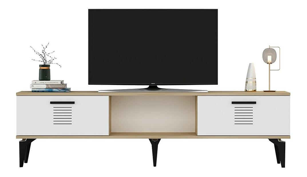 TV asztal/szekrény Vipapo 11 (zafír tölgy + fehér) 