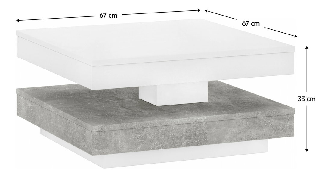 Dohányzóasztal MANDA (fehér + beton)
