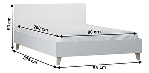 Egyszemélyes ágy 90 cm Famira (fehér)