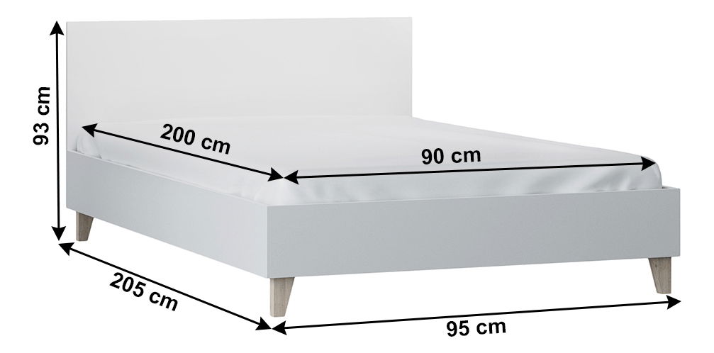 Jednolôžková posteľ 90 cm Famira (biela)