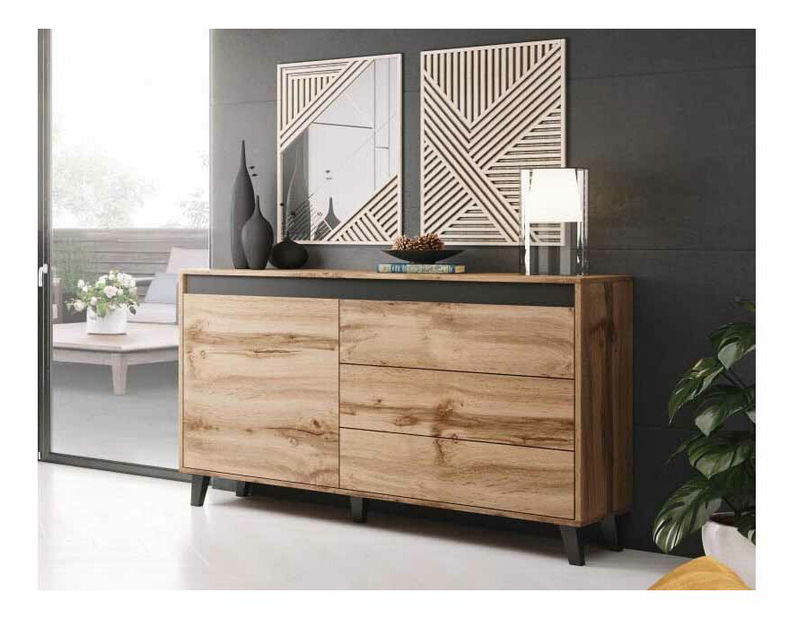 Komód Nell (fa + fekete)