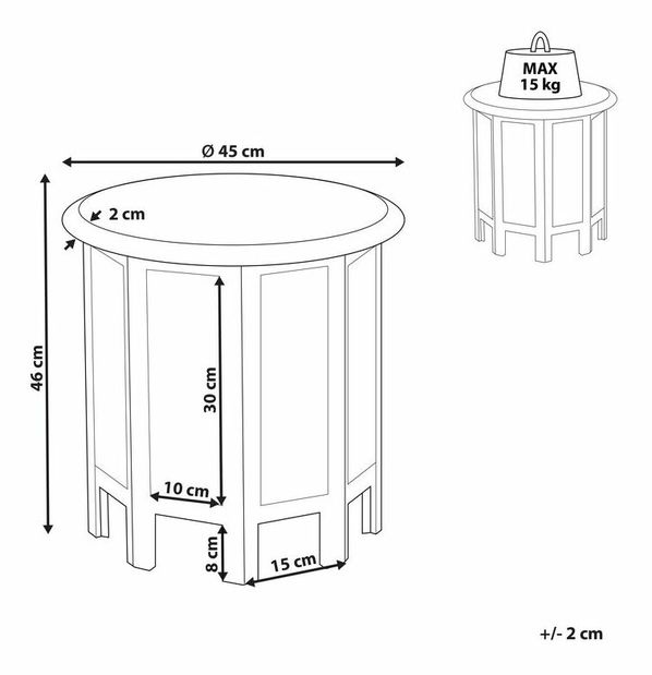 Kézi asztal Jagza (szürke)