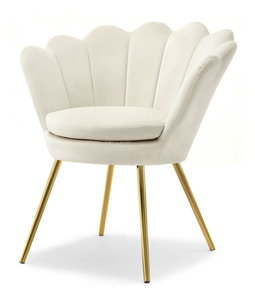Fotelja za opuštanje Laziam (krem + zlatna)