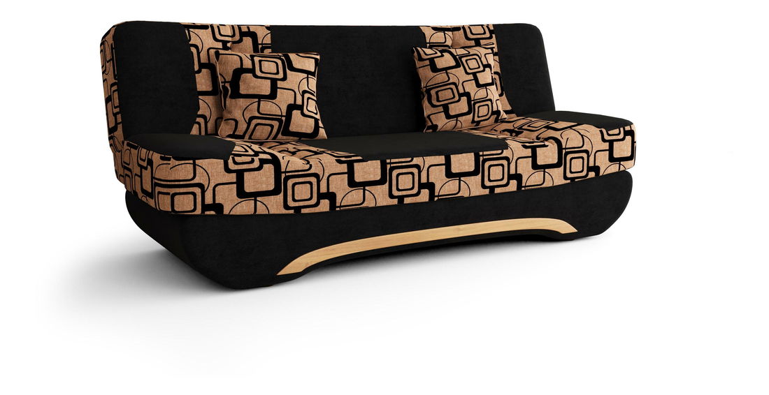 Canapea trei locuri Boalla (negru + maro)