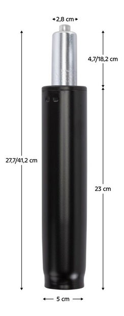 Gázdugattyú, fekete, hossz 41,2 cm, 150 kg, PIEST TYP 3