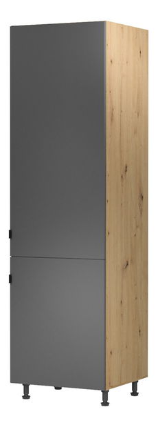 Kuchynská skrinka na vstavanú chladničku D60ZL Langari (dub artisan + sivá matná) (L)