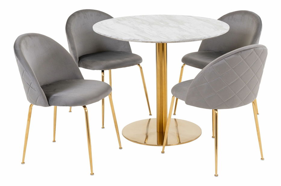 Jedálenský set Bdonina (biela + sivá)