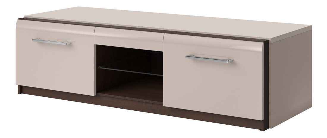 TV stolík/skrinka Melia Typ 41 (sivá piesková + dub sonoma tmavá + sivý pieskový lesk)