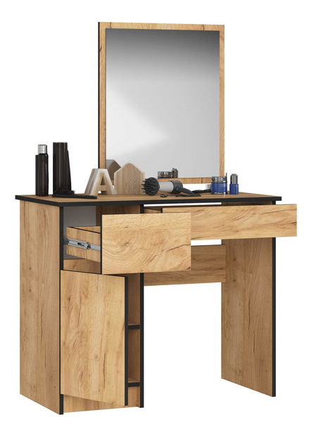 Toaletný stolík Parijat (dub craft) (so zrkadlom) (L)