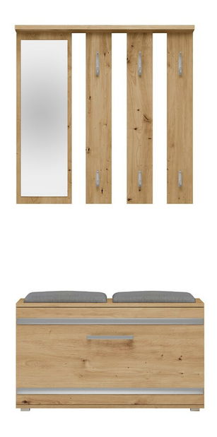Set za predsoblje Oasis 1 (hrast artisan) (s ogledalom)