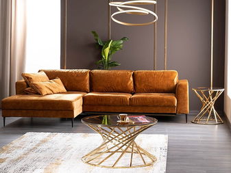 Dohányzóasztal Ottery (borostyán + arany)