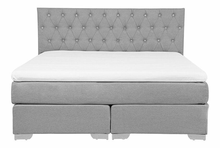 Franciaágy Boxspring 180 cm DUKE (ágyráccsal és matraccal) (szürke)