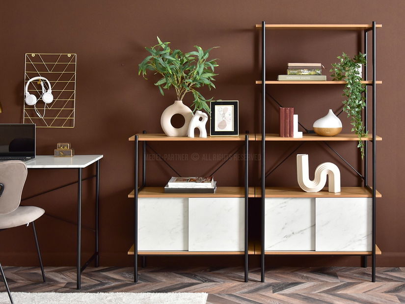 Regál Almasa A2 (fehér márvány + fekete)