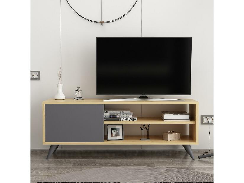 TV asztal/szekrény Dotave (tölgy + antracit) 