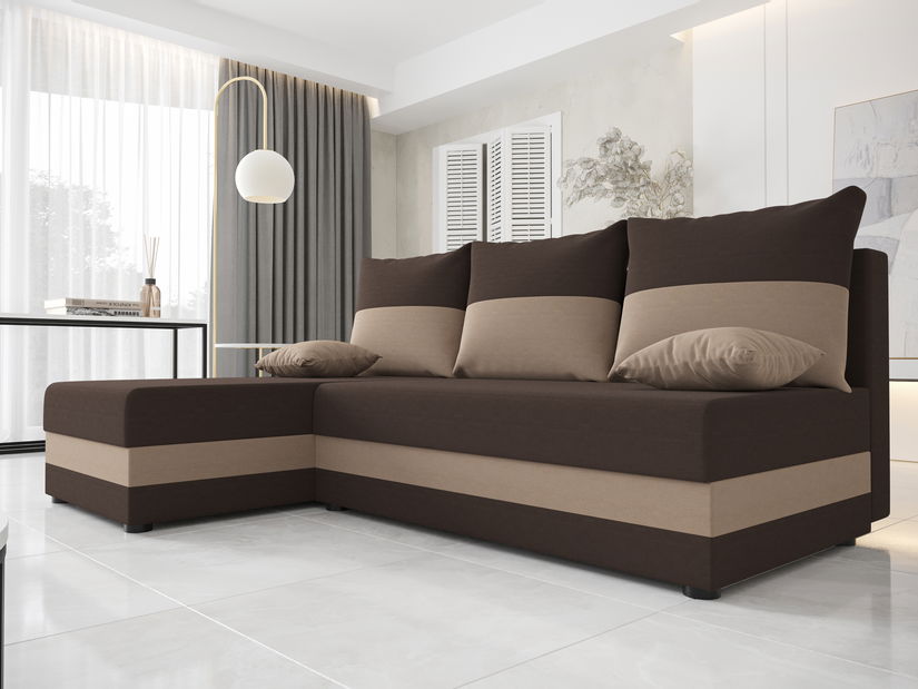 Kutna garnitura Harmony L (tamnosmeđa + bež) (L)