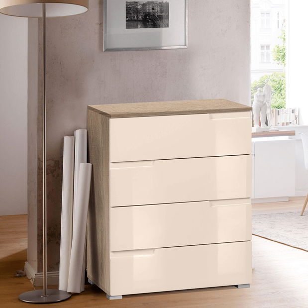 Fiókos komód Merissa typ 4 (krém + sonoma tölgy)