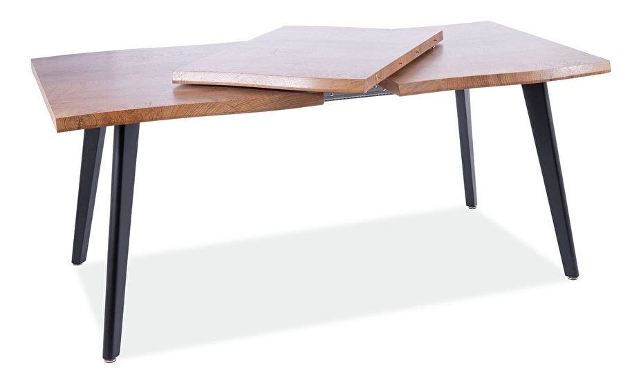 Rozkladací jedálenský stôl 150-210 cm Faustina (dub + čierna) (pre 8 a viac osôb)