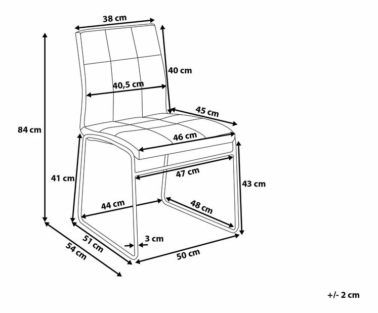 Set 2 buc. scaune pentru sufragerie Kirk (alb)