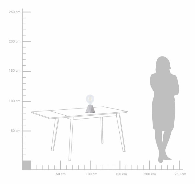 Stolná lampa Salsa (svetlosivá)