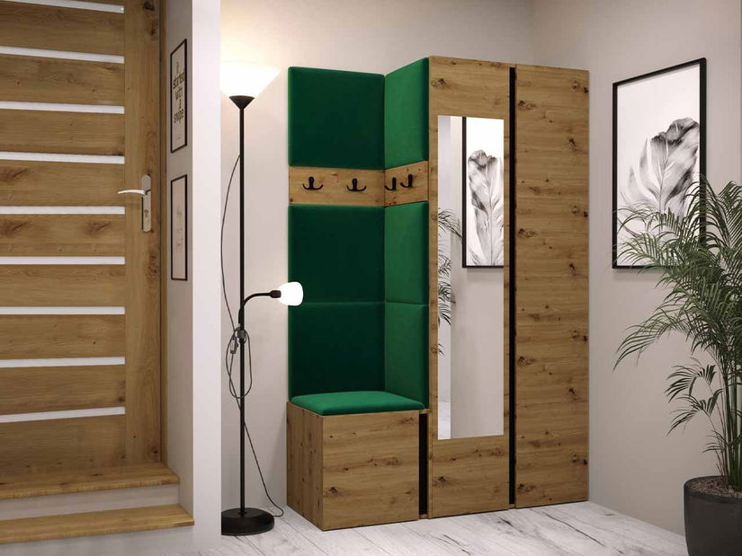 Mobilier hol Tovenaz XXVI (stejar artisan + negru)