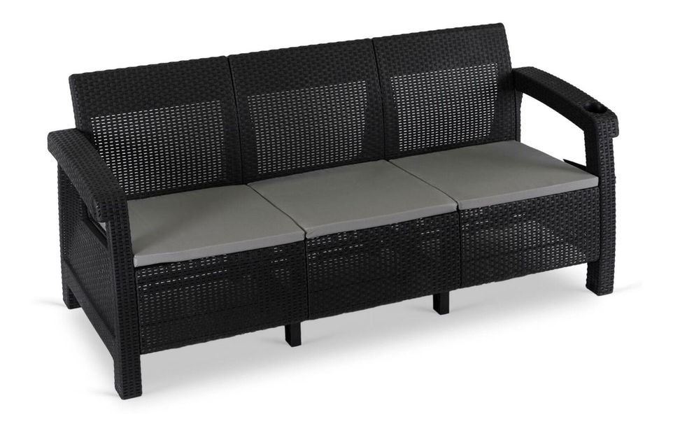 Záhradná pohovka Favorece (čierna) 