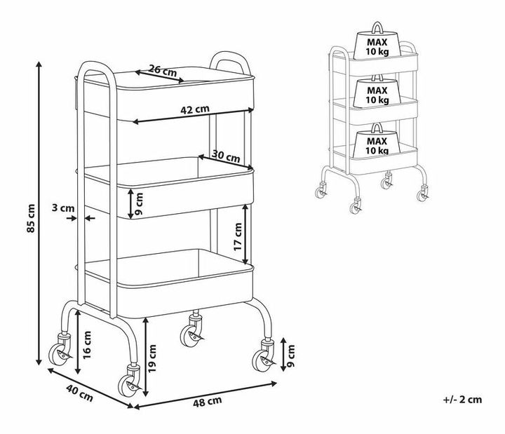 Cărucior servire LANCA (alb)