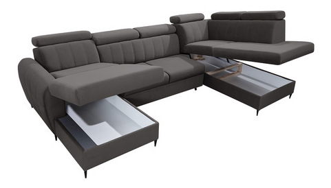 Sarokkanapé U Potazuro XL (bézs) (tárolóhellyel) (J)