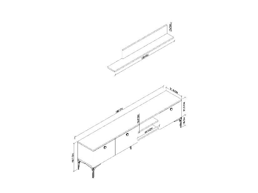 Mobilier living Nivavo (stejar + alb) 