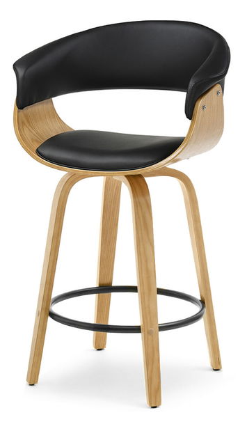 Scaun bar Elynah 65 (negru + stejar)