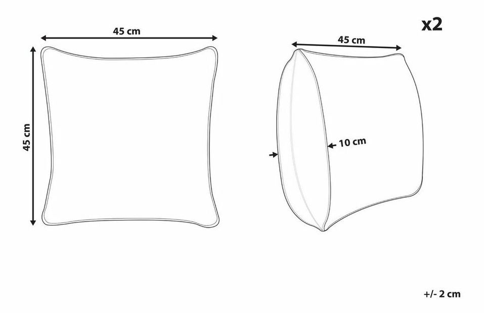 Set 2 buc perne decorative 45 x 45 cm Spit (portocaliu)