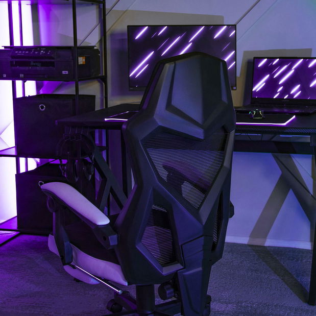 Herné kreslo Brodel (čierna + biela) 