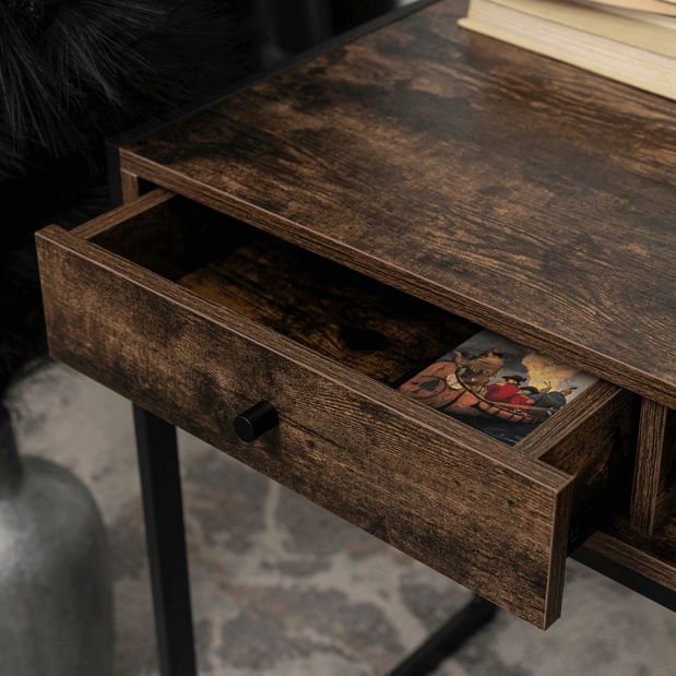 Písací stolík Supuso (hnedá + čierna) 