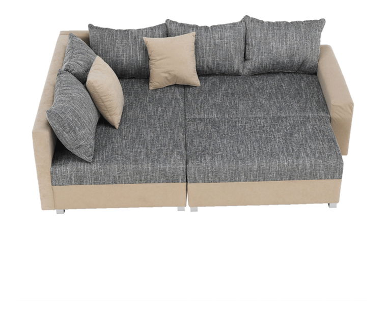 Kutna garnitura Idium New bež + siva (s tabureom) (L) 