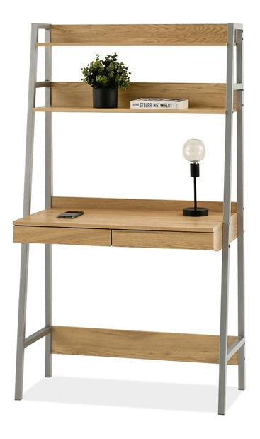 Masă PC Boge B (stejar + crom mat)