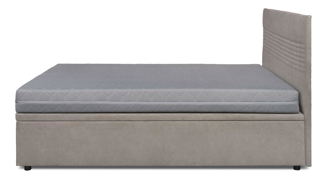 Pat matrimonial 160 cm Reiteradas (bej) (cu somieră) (cu sp. depozitare)