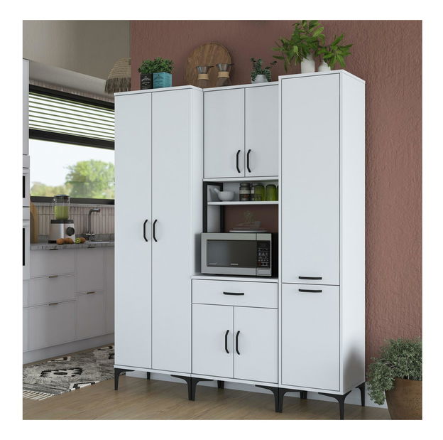 Konyhaszekrény szett Jenaretta 19 (fehér + fekete)