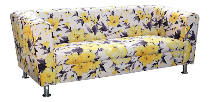 Pohovka trojsedačka Jasmine III (biela + žltá)