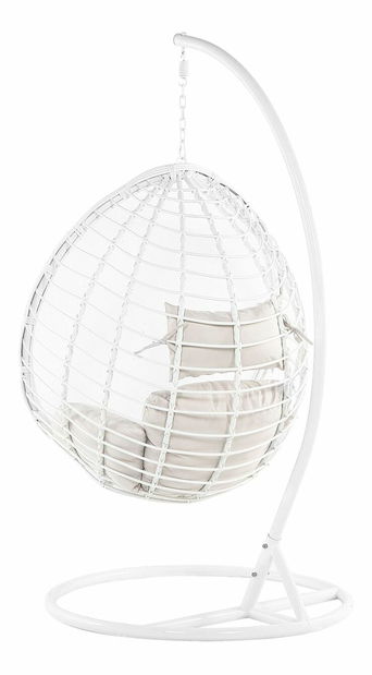 Závesné kreslo so stojanom FENI (kov) (biela)