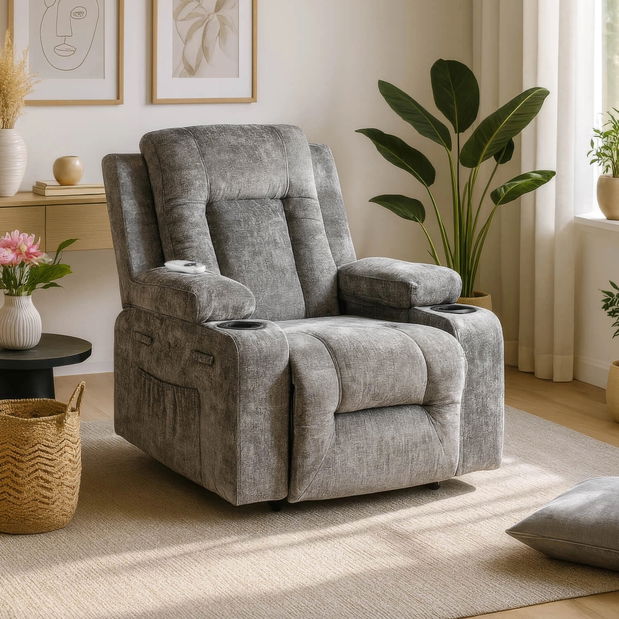 Masszázsfotel Banesto (szürke) 