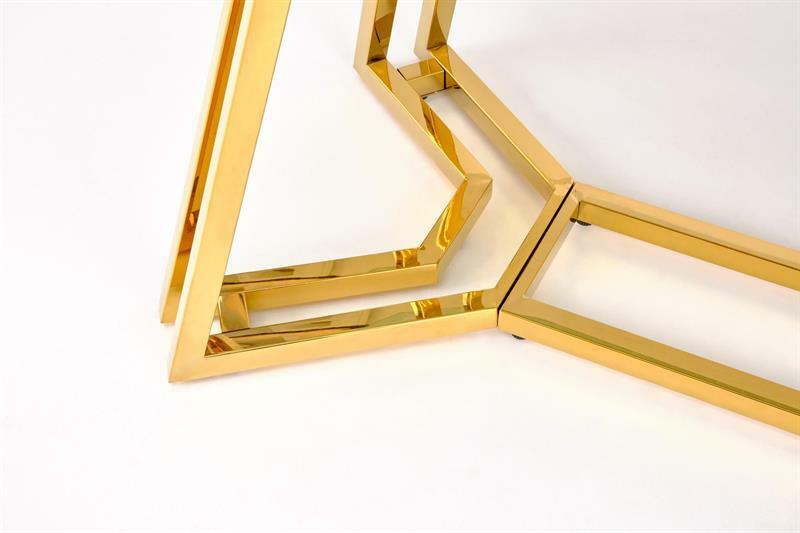 Blagovaonski stol Kamoni (crni mramor + zlatna) (za 6 osoba)