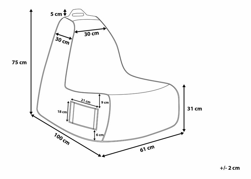 Vreća za sjedenje 100x61 cm Siante (svijetlo bež)
